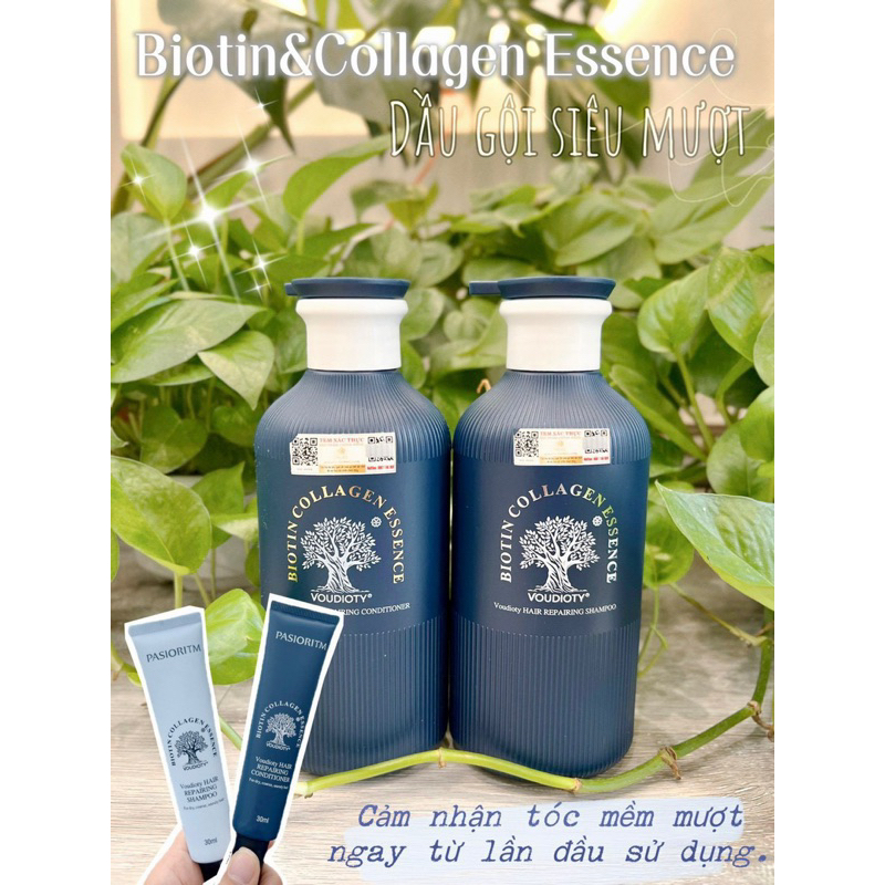 Cặp dầu gội biotin collagen,dầu gội biotin collagen essence 500ml bóng mượt, kích thích mọc tóc