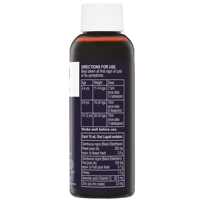 Sambucol Black Elderberry Cold & Flu Kids Liquid 120mL Tăng cường đề kháng