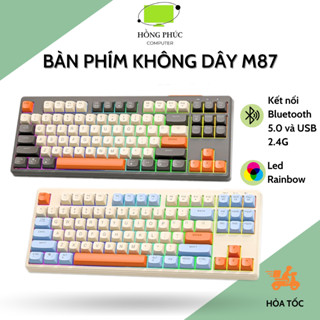Bàn Phím Không Dây Bluetooth Ziyou M87 - Kết Nối 2 Chế Độ - Led Rainbow - Pin Sạc - Phím PBT Cao Cấp