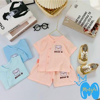 Quần áo sơ sinh ngắn tay cho bé trai bé gái mùa hè giá rẻ đồ sơ sinh cho bé HELLO cộc cúc chéo