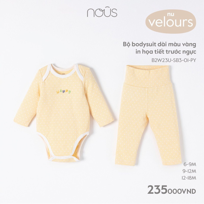 Bộ quần áo Body Suit và quần cho bé sơ sinh 3-11kg thu đông chính hãng mẫu mới 2023