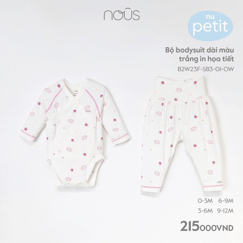 Bộ quần áo Body Suit và quần cho bé sơ sinh 3-11kg thu đông chính hãng mẫu mới 2023