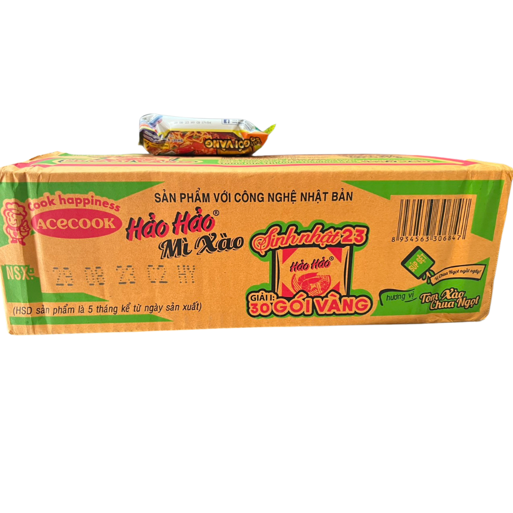 Thùng Mì Hảo Hảo Xào Tôm Chua Ngọt 30 Gói x 75g Date mới nhất