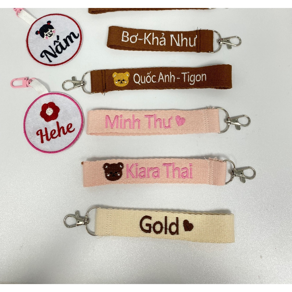 Nametag THÊU TÊN theo yêu cầu Treo Balo Túi Xách