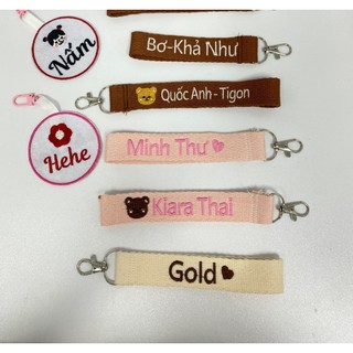 Nametag thêu tên theo yêu cầu treo balo túi xách