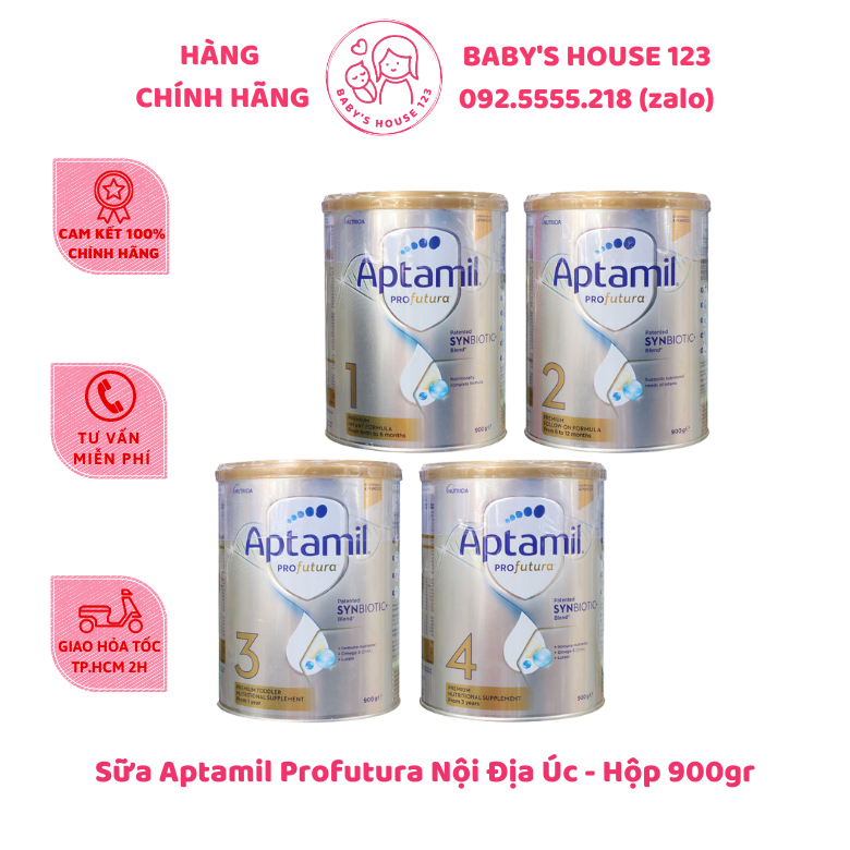 Sữa Aptamil Profutura Úc Số 1,2,3,4 - Hộp 900gr