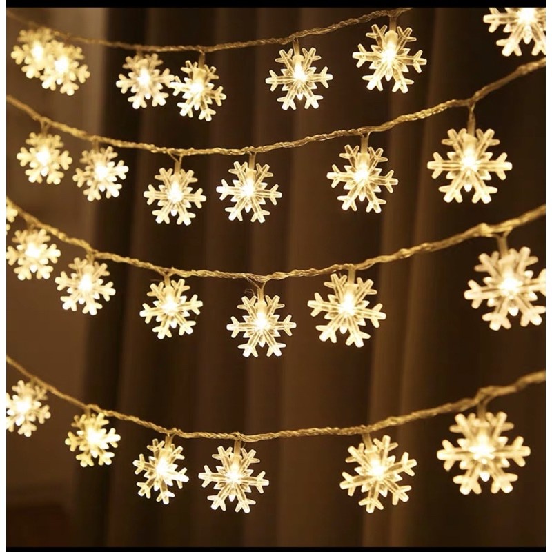 Đèn dây LED trang trí hình bông tuyết dài 3m