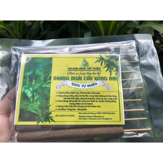 10 thanh Nhang Ngải Cứu Xông Nhà Bình Trí Thiện đuỗi mũi, xông tà khí, rất thơm 100 Tự nhiên -Không dùng chữa bệnh