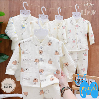 Quần áo sơ sinh bé trai bé gái mùa đông cao cấp chất vải an toàn đồ sơ sinh cho bé Hi Mom cổ tàu SS12