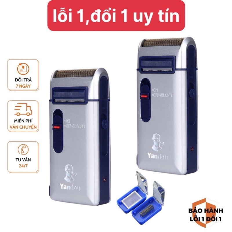 Máy cạo râu Máy cạo khô 301,kèm sẵn lưỡi cạo, pin sạc, vỏ đựng hộp nhựa bản mới