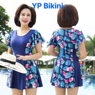 Đồ bơi áo tắm đi biển đi bơi big size 2 mảnh quần đùi trong váy kèm mút ngực ( HÌNH Thật)