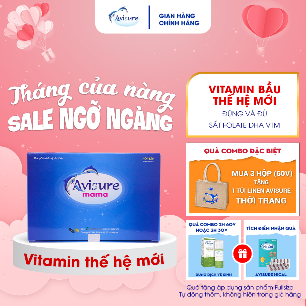 Avisure Mama Vitamin tổng hợp cho bà bầu 60 viên chứa 2 hộp nhỏ