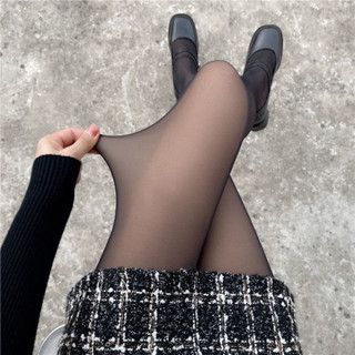 Quần tất đen 3D giữ nhiệt co giãn che khuyết điểm, quần tất nữ màu đen mờ cá tính mùa đông