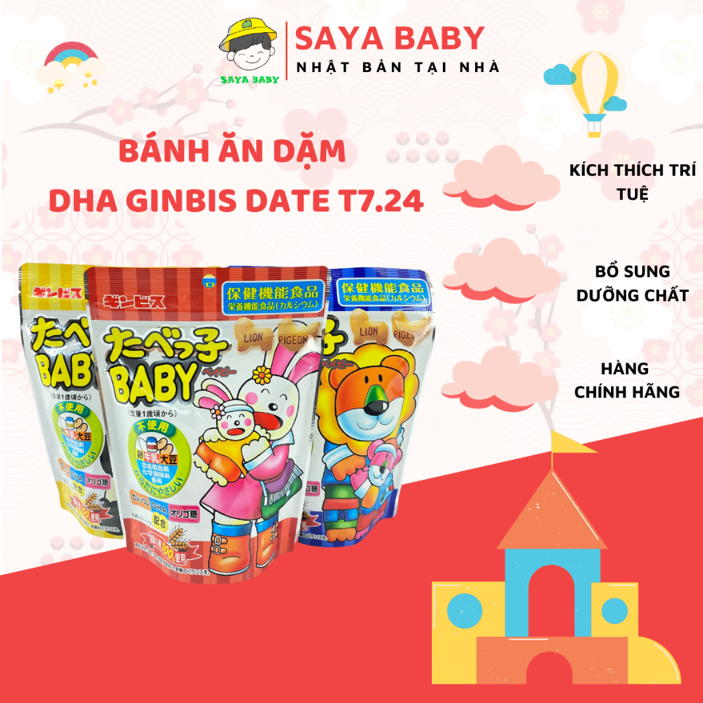 (date t7/24)Bánh Gấu DHA Ginbis Nhật Cho Bé Từ 1 Tuổi