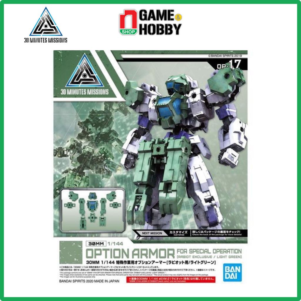 Phụ kiện mô hình Bandai 30MM Option Armor for Special Operation Rabiot Exclusive / Light Green 1/144