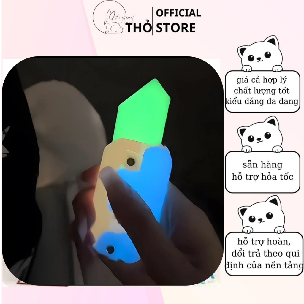 "xả kho nghỉ bán" Đồ Chơi Thẻ Nhấn Tạo Hình Cà Rốt Dao In 3d Dễ Thương Cho Bé,Dao cà rốt trọng lực 3d dạ quang phát sáng