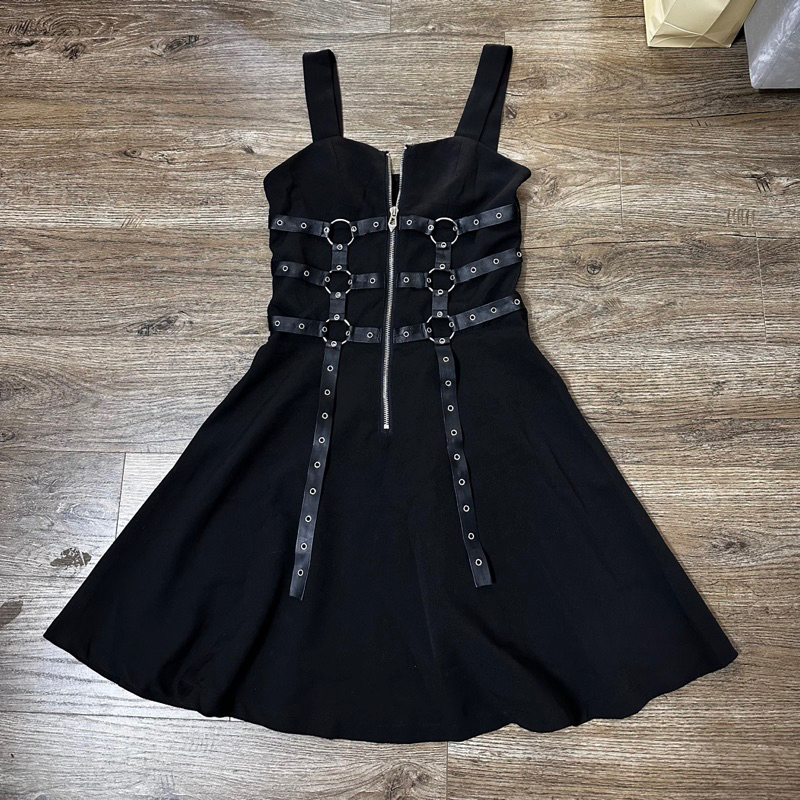 Váy đầm hai dây phong cách gothic, punk rock