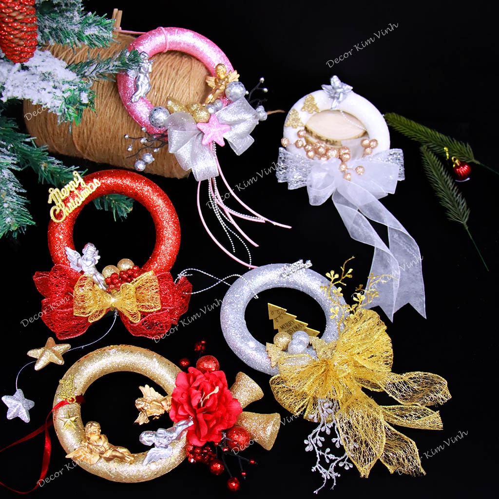 Vòng Xốp Kim Tuyến CC22 Trang Trí Noel Phụ Kiện Trang Trí Giáng Sinh