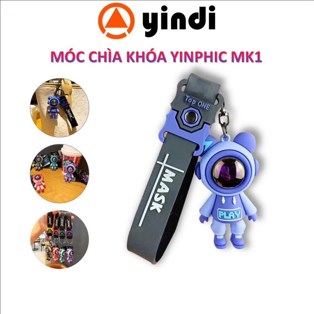 Móc chìa khóa phi hành gia cute YINDIAO MK1 đáng yêu dễ thương cho cặp đôi decor dây cao su làm quà lưu niệm