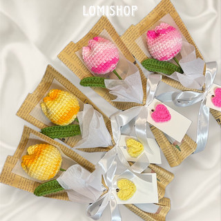 Bó 1 bông tulip len móc siêu dễ thương Lomishop.