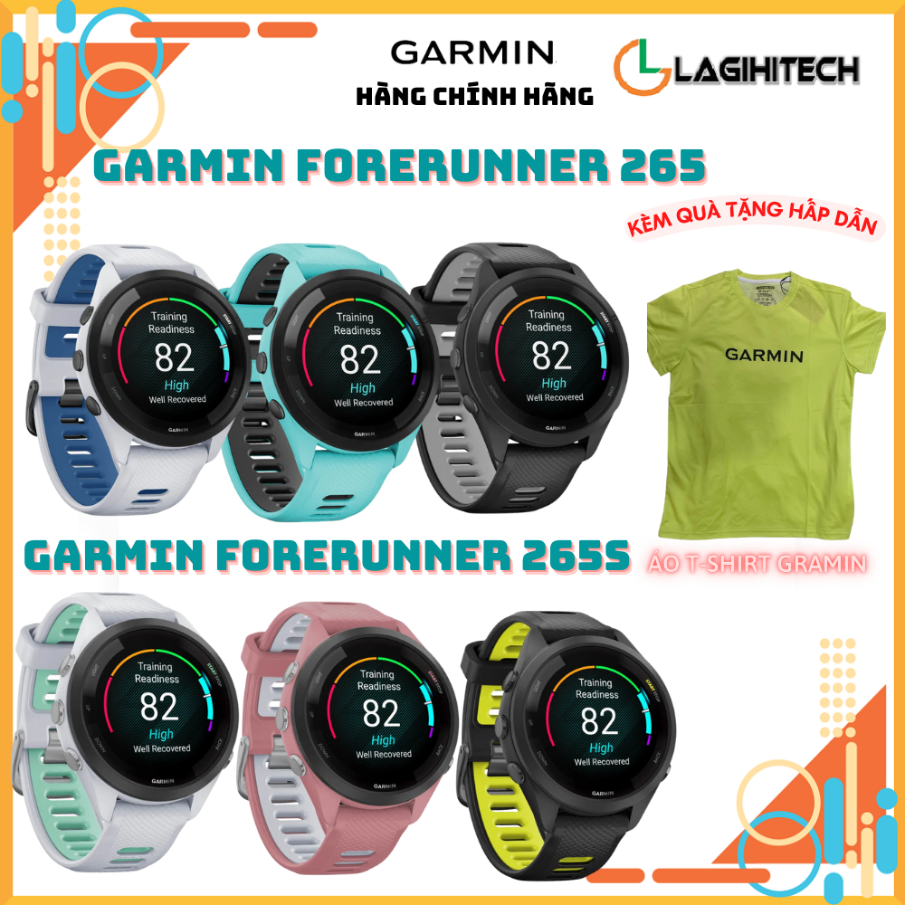 Đồng Hồ Thông Minh Garmin Forerunner 265 Music / 265S Music - Hàng Chính Hãng