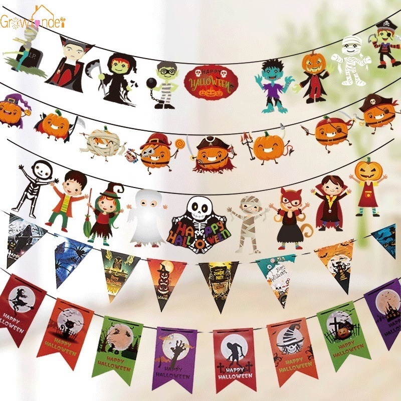 Dây cờ treo trang trí Halloween, dây chữ Happy Halloween dài 3m nhiều mẫu