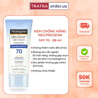   Đủ bill online Store Mỹ  Kem chống nắng Neutrogena ultra sheer SPF 70 - 88ml 
