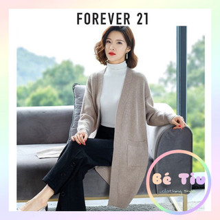 Áo Khoác Cardigan Len, Áo Len Dệt Kim Trơn Basic Dáng Dài Phối Túi Tay Dài Không Khuy Thời Trang Nữ | Bé Tiu Clothing