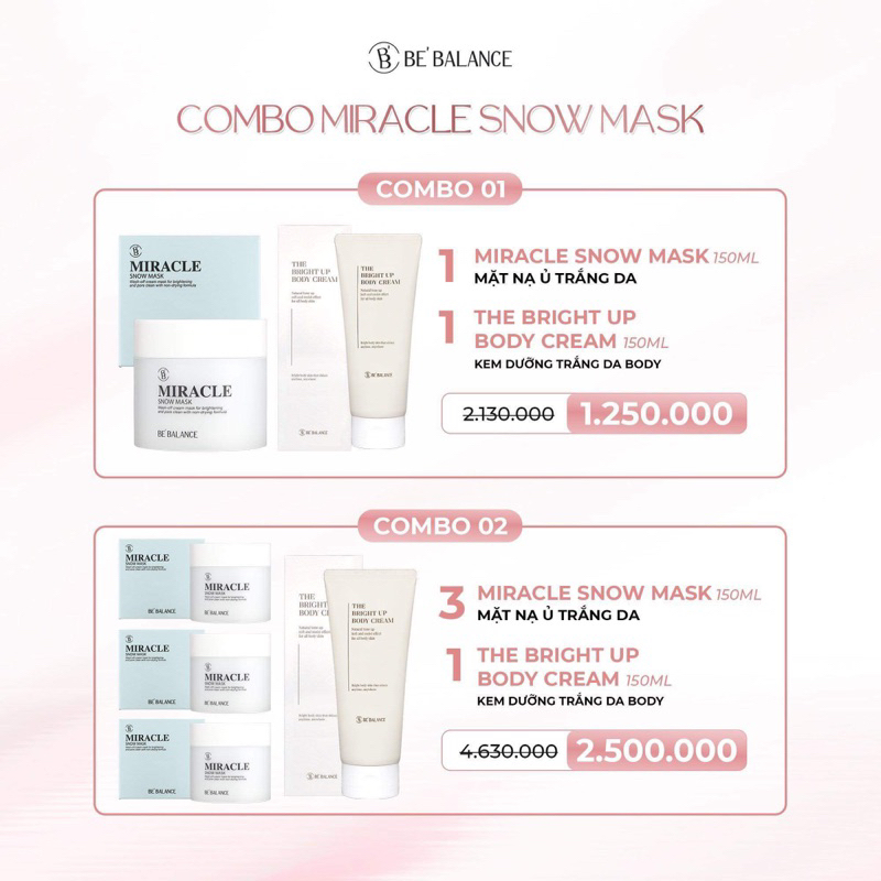 Combo trắng da Bebalance