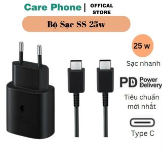  Bộ Củ Cáp Sạc Nhanh Samsung 25W TypeC To TypeC Cho các dòng Máy chân cắm typeC bảo hành 6 tháng - CarePhone 