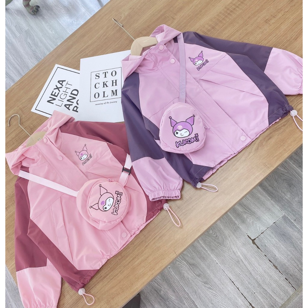 Áo khoác gió 2 lớp bé gái kuromi 110-150