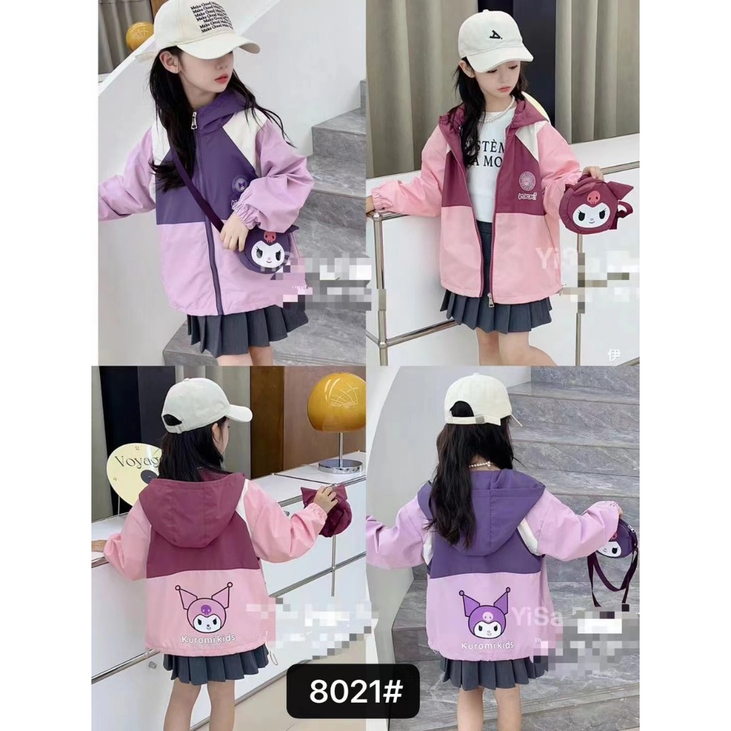 Áo khoác gió 2 lớp bé gái kuromi 110-150