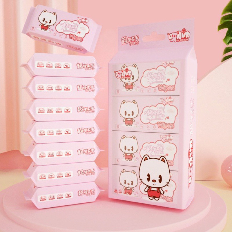 Combo 8 gói khăn ướt mini bỏ túi