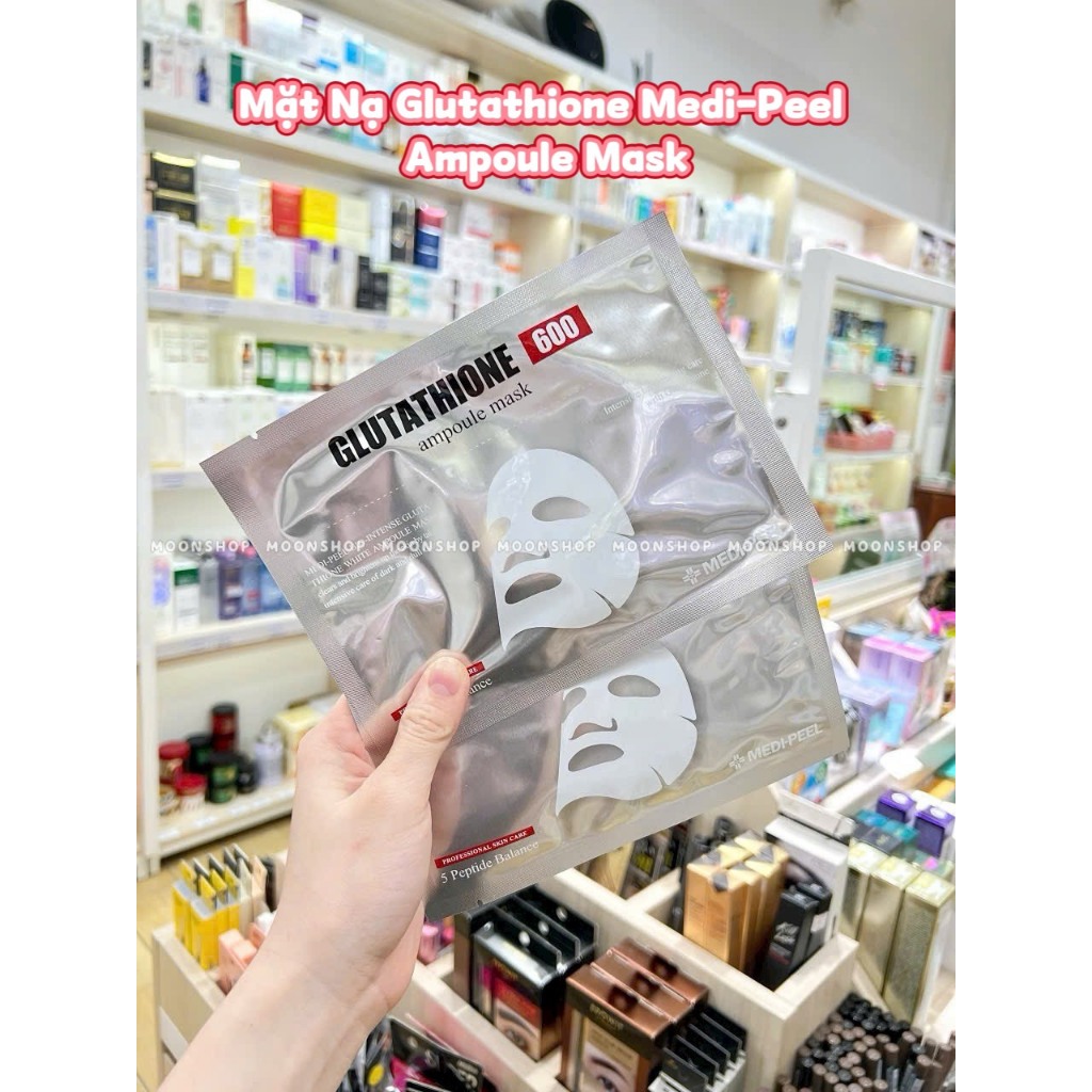 Mặt Nạ Dưỡng Trắng Da Medipeel Glutathione 600 Peptide Ampoule Mask Hàn Quốc Hộp 10 Miếng
