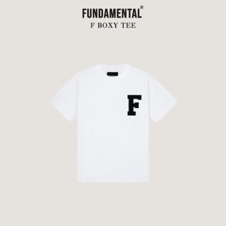 Áo thun boxy cotton thêu xù 'f'/ f boxy tee