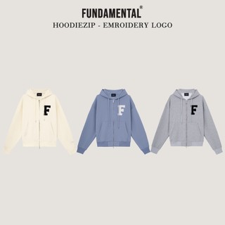 ÁO HOODIE ZIP NỈ CHÂN CUA KHOÁ KÉO 2 ĐẦU KIM LOẠI YKK - FUNDAMENTAL HOODIE METALZIP