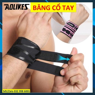 1Đôi Băng bảo vệ khớp cổ tay chống bong gân chơi thể thao Gym Yoga Aolikes 7930 siêu mỏng mag1