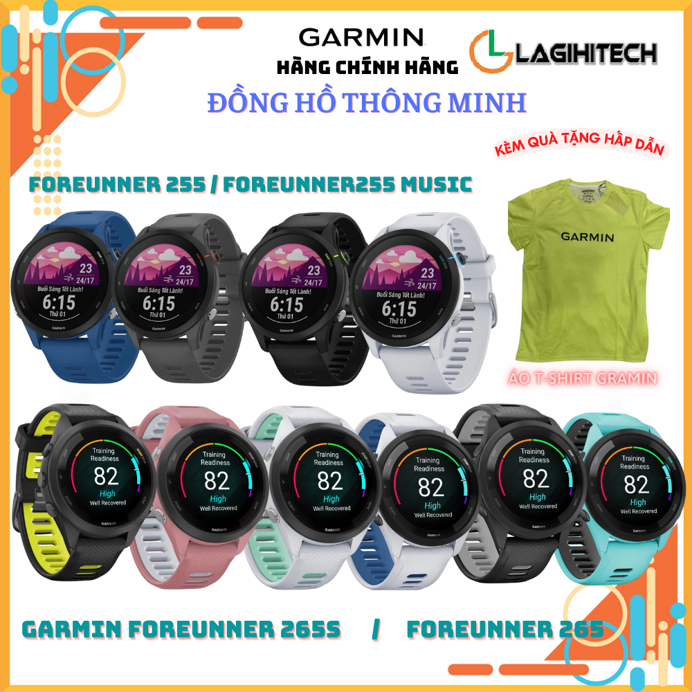 Đồng Hồ Thông Minh Garmin Forerunner 265 Music / 265S Music / Garmin  255 / 255S / 255 Music - Hàng Chính Hãng