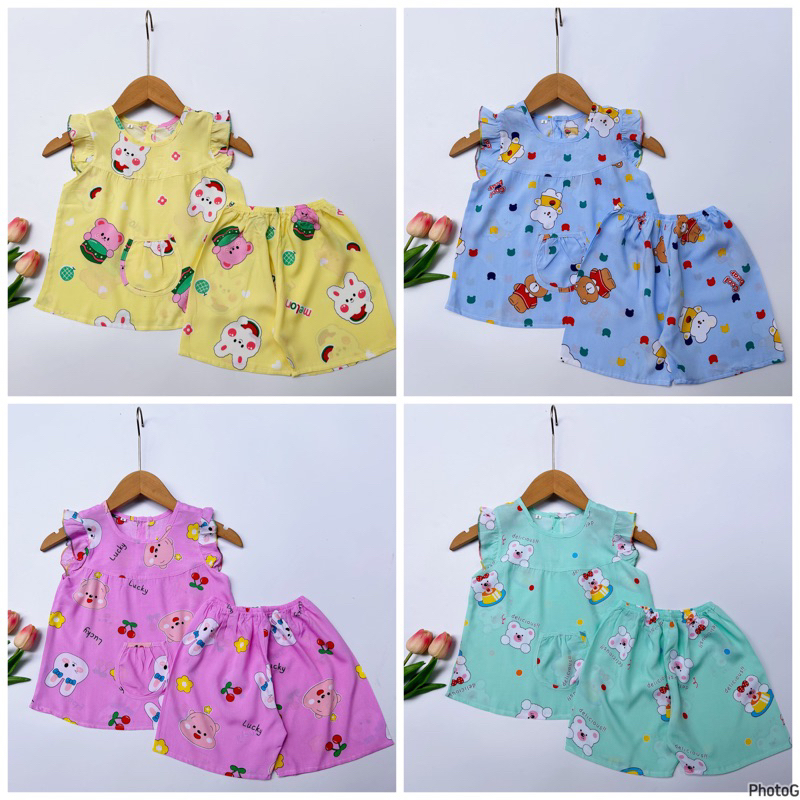 Đồ tole bé gái, đồ tone bé gái cánh tiên 9-30kg, chất liệu tole lanh 2 da cao cấp - Pigbabystore