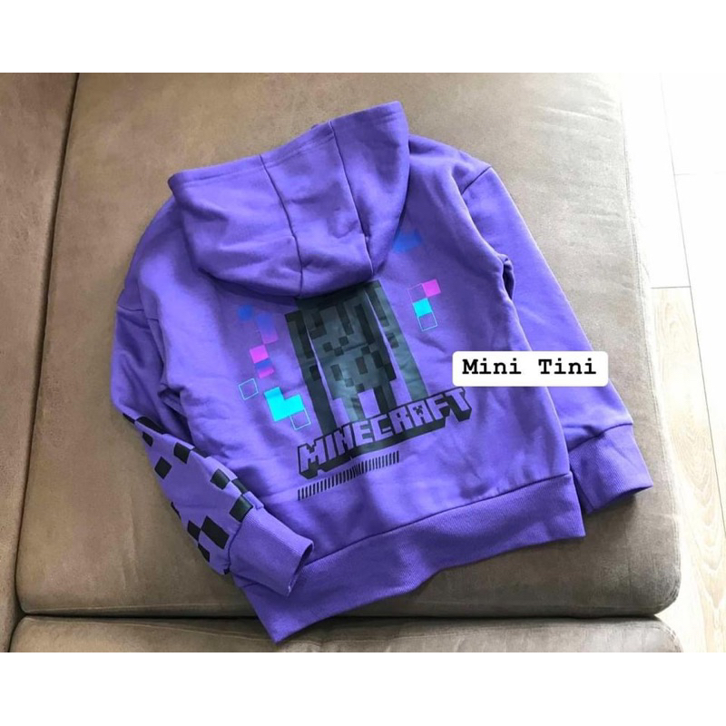 Áo nỉ mine craft tím 7/8-14/15y