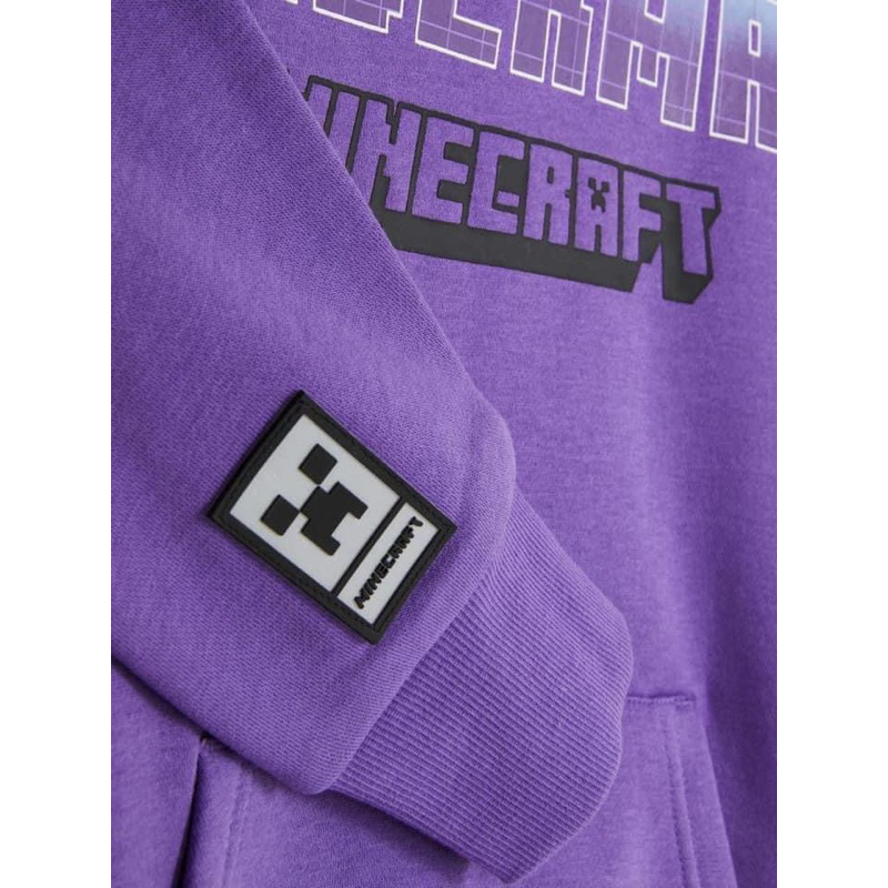 Áo nỉ mine craft tím 7/8-14/15y