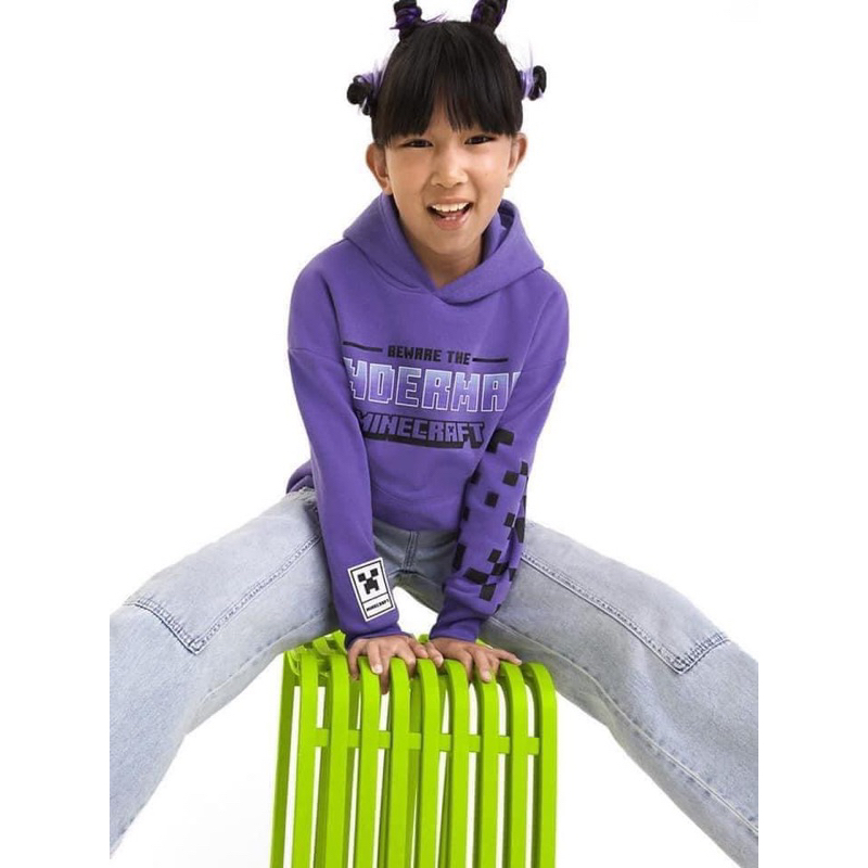 Áo nỉ mine craft tím 7/8-14/15y
