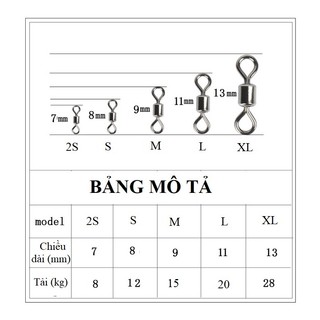 Khóa link câu cá, ma ní số 8, phụ kiện câu đài cao cấp