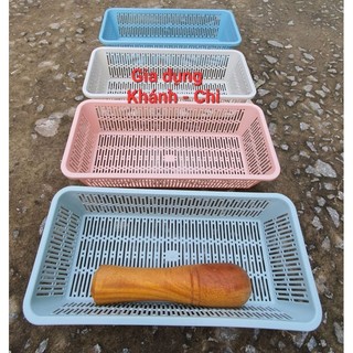 Rổ chữ nhật dài - Châu Hưng - set 5 cái MÀU NGẪU NHIÊN