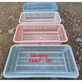 Rổ chữ nhật dài - Châu Hưng - set 5 cái MÀU NGẪU NHIÊN