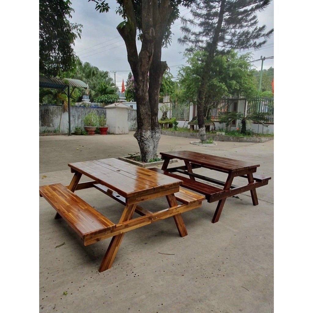 Bộ bàn ghế gỗ ngoài trời bàn ghế BBQ sân vườn