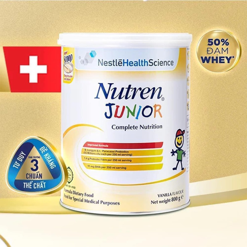 Sữa Nutren Junior 850g mẫu mới 850g chính hãng date T10/2024