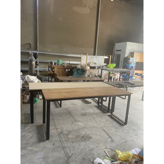 bàn làm việc dài 1m8 khung sắt mặt gỗ mdf nhiều màu (giao hoả tốc nội TPHCM)