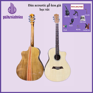 Đàn guitar acoustic gỗ Koa nguyên khối - Tặng 8 phụ kiện - Bảo hành chu đáo