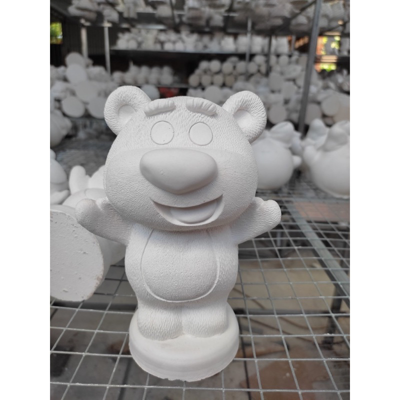 GẤU DÂU tượng thạch cao tô màu size vừa